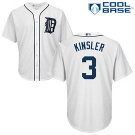 Detroit Tigers #3 Ian Kinsler White Cool Base Stitched Youth MLB Jersey