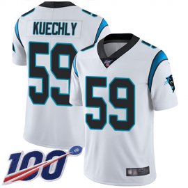 Nike Carolina Panthers #59 Luke Kuechly White Mens Stitched NFL 100th Season Vapor Limited Jersey