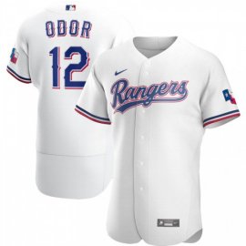 Texas Rangers #12 Rougned Odor Mens Nike White Home 2020 Authentic Player MLB Jersey