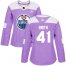 Adidas Edmonton Oilers #41 Mike Smith Purple Authentic Fights Cancer Womens Stitched NHL Jersey