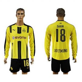 Dortmund #18 Sahin Home Long Sleeves Soccer Club Jersey