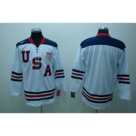 2010 Olympic Team USA Blank Embroidered White 1960 Throwback NHL Jersey