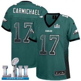 Nike Philadelphia Eagles #17 Harold Carmichael Midnight Green Team Color Super Bowl LII Womens Stitched NFL Elite Drift Fashion Jersey
