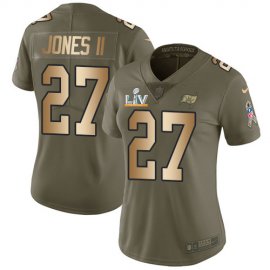 Nike Tampa Bay Buccaneers #27 Ronald Jones II Olive/Gold Womens Super Bowl LV Bound Stitched NFL Limited 2017 Salute To Service Jersey