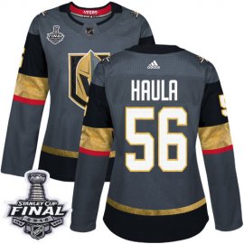 Adidas Vegas Golden Knights #56 Erik Haula Grey Home Authentic 2018 Stanley Cup Final Womens Stitched NHL Jersey