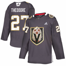 Vegas Golden Knights #27 Shea Theodore Mens Grey Adidas Latino Heritage Night Stitched NHL Jersey