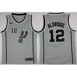 Mens Nike San Antonio Spurs #12 LaMarcus Aldridge Silver Statement Edition NBA Swingman Jersey