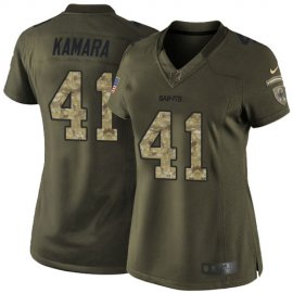 Nike New Orleans Saints #41 Alvin Kamara Green Womens Stitched NFL Limited 2015 Salute to Service Jersey