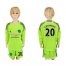 Manchester United #20 S.Romero Shiny Green Goalkeeper Long Sleeves Kid Soccer Club Jersey