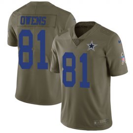 Nike Dallas Cowboys #81 Terrell Owens Olive Mens Stitched NFL Limited 2017 Salute To Service Jersey