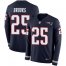 Nike New England Patriots #25 Terrence Brooks Navy Blue Team Color Mens Stitched NFL Limited Therma Long Sleeve Jersey