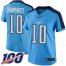 Nike Tennessee Titans #10 Adam Humphries Light Blue Womens Stitched NFL Limited Rush 100th Season Jersey