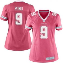 Nike Dallas Cowboys #9 Tony Romo Pink Womens Stitched NFL Elite Jersey