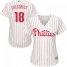 Philadelphia Phillies #18 Didi Gregorius White(Red Strip) Home Womens Stitched MLB Jersey