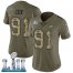 Nike Philadelphia Eagles #91 Fletcher Cox Olive/Camo Super Bowl LII Womens Stitched NFL Limited 2017 Salute to Service Jersey