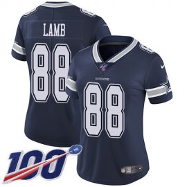 Nike Dallas Cowboys #88 CeeDee Lamb Navy Blue Team Color Womens Stitched NFL 100th Season Vapor Untouchable Limited Jersey