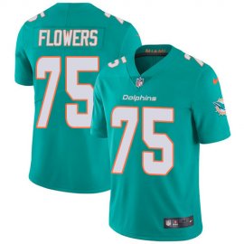 Nike Miami Dolphins #75 Ereck Flowers Aqua Green Team Color Mens Stitched NFL Vapor Untouchable Limited Jersey
