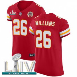 Nike Kansas City Chiefs #26 Damien Williams Red Super Bowl LIV 2020 Team Color Mens Stitched NFL Vapor Untouchable Elite Jersey
