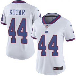 Nike New York Giants #44 Doug Kotar White Womens Stitched NFL Limited Rush Jersey