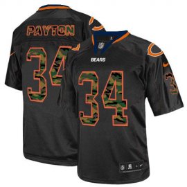 Nike Chicago Bears #34 Walter Payton Black Mens Stitched NFL Elite Camo Fashion Jersey