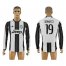 Juventus #19 Bonucci Home Long Sleeves Soccer Club Jersey