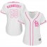 St.Louis Cardinals #50 Adam Wainwright White/Pink Fashion Womens Stitched MLB Jersey
