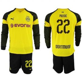 Dortmund #22 Pulisic Home Long Sleeves Soccer Club Jersey
