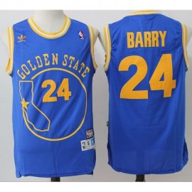 Golden State Warriors #24 Rick Barry Blue Throwback Golden State Stitched NBA Jersey