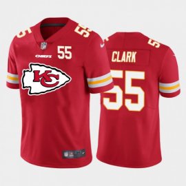 Kansas City Chiefs #55 Frank Clark Red Mens Nike Big Team Logo Player Vapor Limited NFL Jersey
