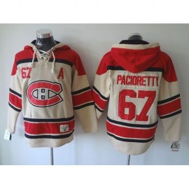 Montreal Canadiens #67 Max Pacioretty Cream Sawyer Hooded Sweatshirt Stitched NHL Jersey
