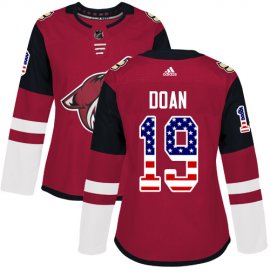 Adidas Arizona Coyotes #19 Shane Doan Maroon Home Authentic USA Flag Womens Stitched NHL Jersey