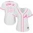 Atlanta Braves #13 Ronald Acuna Jr. White/Pink Fashion Womens Stitched MLB Jersey