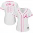 Atlanta Braves #13 Ronald Acuna Jr. White/Pink Fashion Womens Stitched MLB Jersey