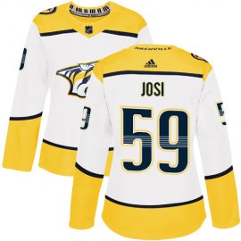 Adidas Nashville Predators #59 Roman Josi White Road Authentic Womens Stitched NHL Jersey