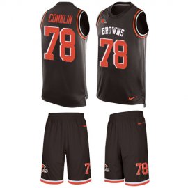 Nike Cleveland Browns #78 Jack Conklin Brown Team Color Mens Stitched NFL Limited Tank Top Suit Jersey