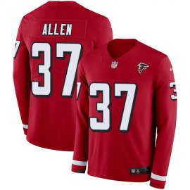 Nike Atlanta Falcons #37 Ricardo Allen Red Team Color Mens Stitched NFL Limited Therma Long Sleeve Jersey