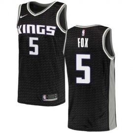 Mens Nike Sacramento Kings #5 DeAaron Fox Black NBA Swingman Statement Edition Jersey