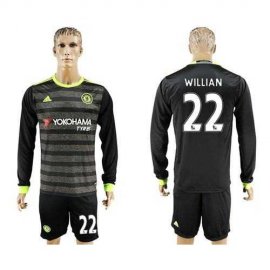 Chelsea #22 Willian Sec Away Long Sleeves Soccer Club Jersey