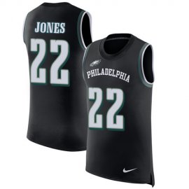 Nike Philadelphia Eagles #22 Sidney Jones Black Alternate Mens Stitched NFL Limited Rush Tank Top Jersey
