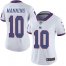 Nike New York Giants #10 Eli Manning White Womens Stitched NFL Limited Rush Jersey