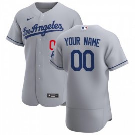 Los Angeles Dodgers Custom Mens Nike Gray Road 2020 Authentic Team MLB Jersey