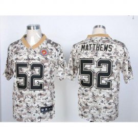 Nike Green Bay Packers #52 Clay Matthews Camo USMC Mens Stitched NFL Elite Jersey