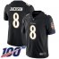 Nike Baltimore Ravens #8 Lamar Jackson Black Alternate Mens Stitched NFL 100th Season Vapor Limited Jersey