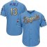Kansas City Royals #13 Salvador Perez Light Blue 2015 World Series Champions Gold Program Cool Base Stitched Youth MLB Jersey