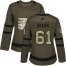 Adidas Philadelphia Flyers #61 Justin Braun Green Salute to Service Womens Stitched NHL Jersey