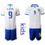Brazil #9 G.Jesus White Kid Soccer Country Jersey