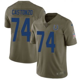 Nike Indianapolis Colts #74 Anthony Castonzo Olive Mens Stitched NFL Limited 2017 Salute To Service Jersey