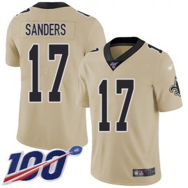 Nike New Orleans Saints #17 Emmanuel Sanders Gold Mens Stitched NFL Limited Inverted Legend 100th Season Jersey