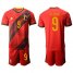 Belgium #9 R.Lukaku Red Home Soccer Country Jersey