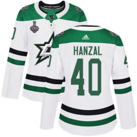 Adidas Dallas Stars #40 Martin Hanzal White Road Authentic Womens 2020 Stanley Cup Final Stitched NHL Jersey